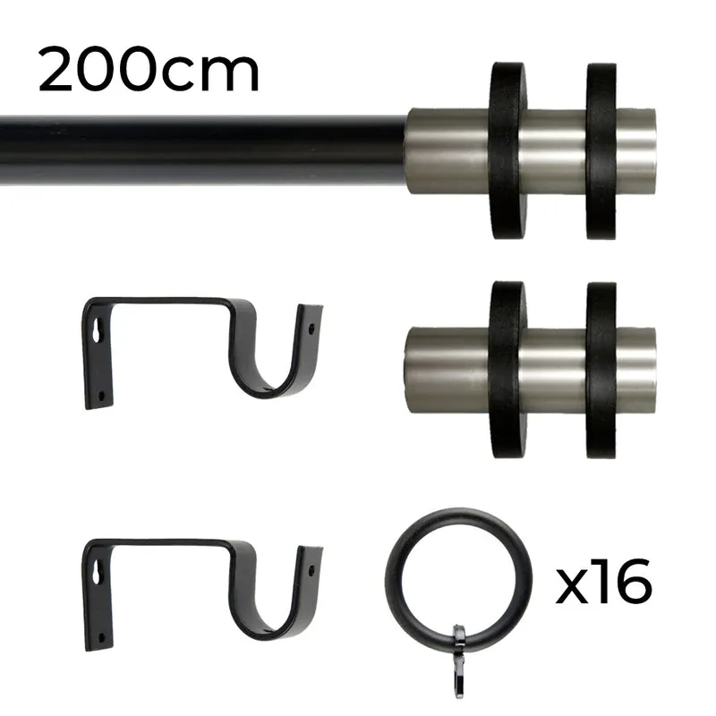 Tringle à rideau Ø22mm Cerceaux Avec anneaux Installation au mur
