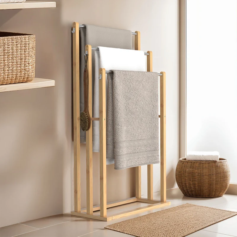 Porte-serviettes Maya 3 niveaux en bambou