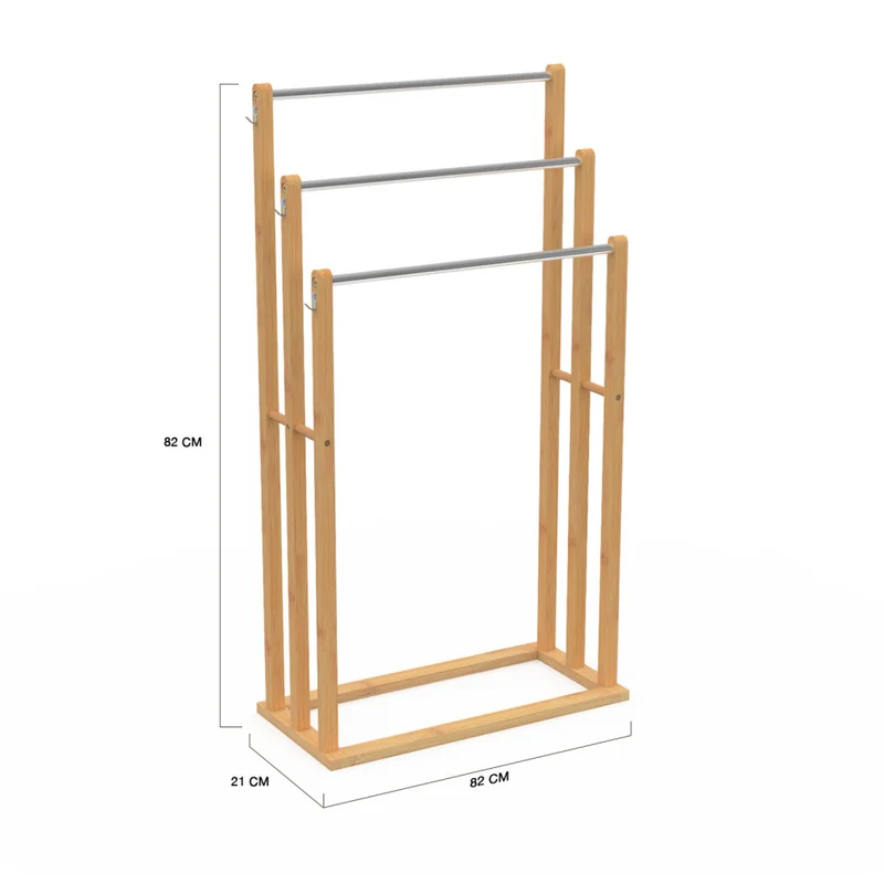 Porte-serviettes Maya 3 niveaux en bambou