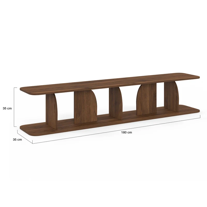 Meuble TV Japandi effet noyer 180cm