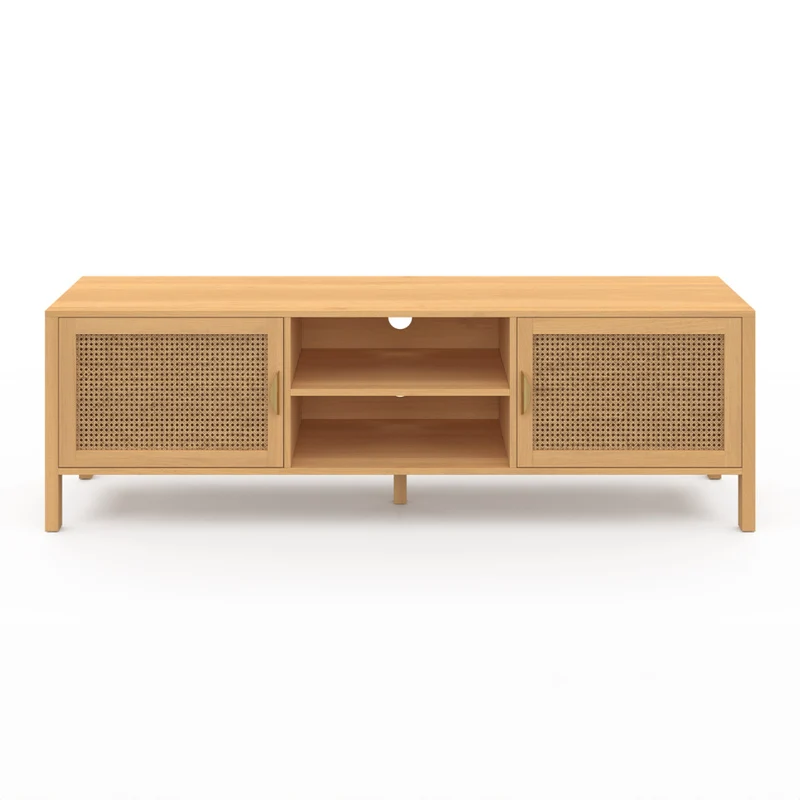 Meuble TV en cannage Eve 2 portes L160cm
