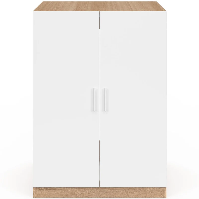 Meuble machine à laver Will effet hêtre 2 portes blanches