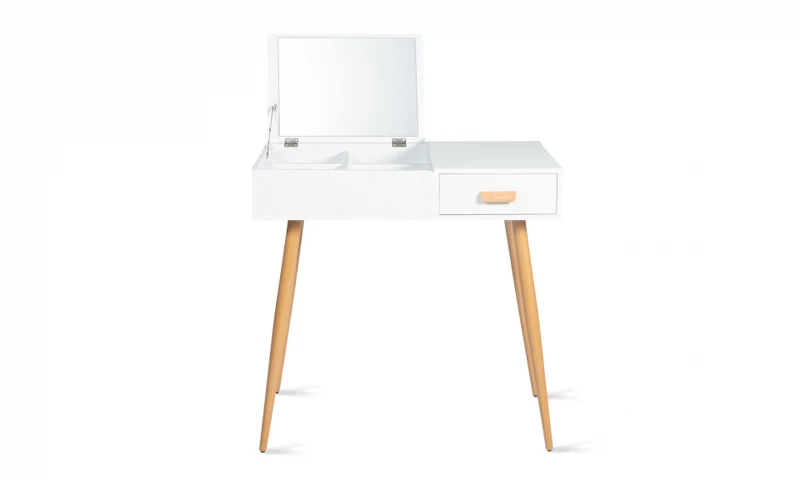 Coiffeuse-bureau 2 en 1 Serena avec miroir rabattable