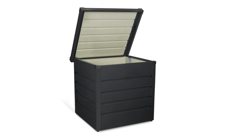 Coffre de rangement pour extérieur gris anthracite en acier galvanisé 200L