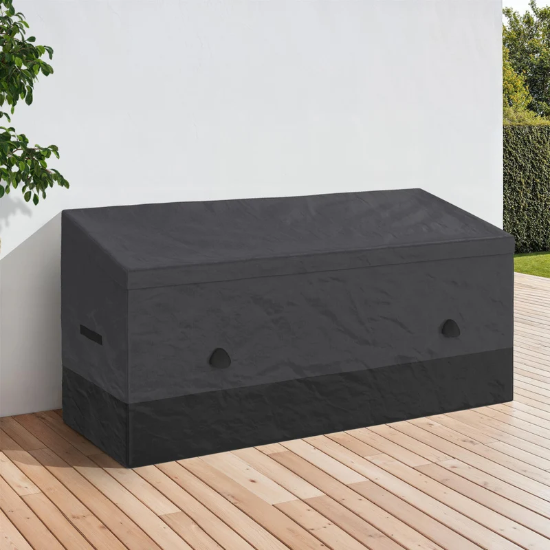 Coffre de rangement pour extérieur gris anthracite avec bâche 600L