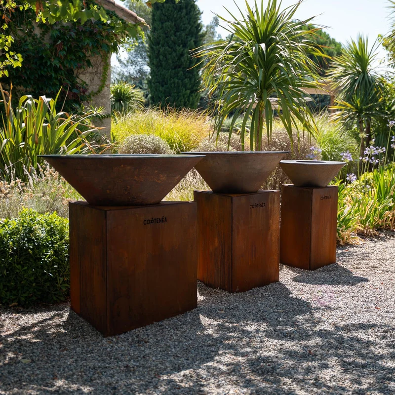 Brasero plancha en acier Corten - Tradition 60 cm