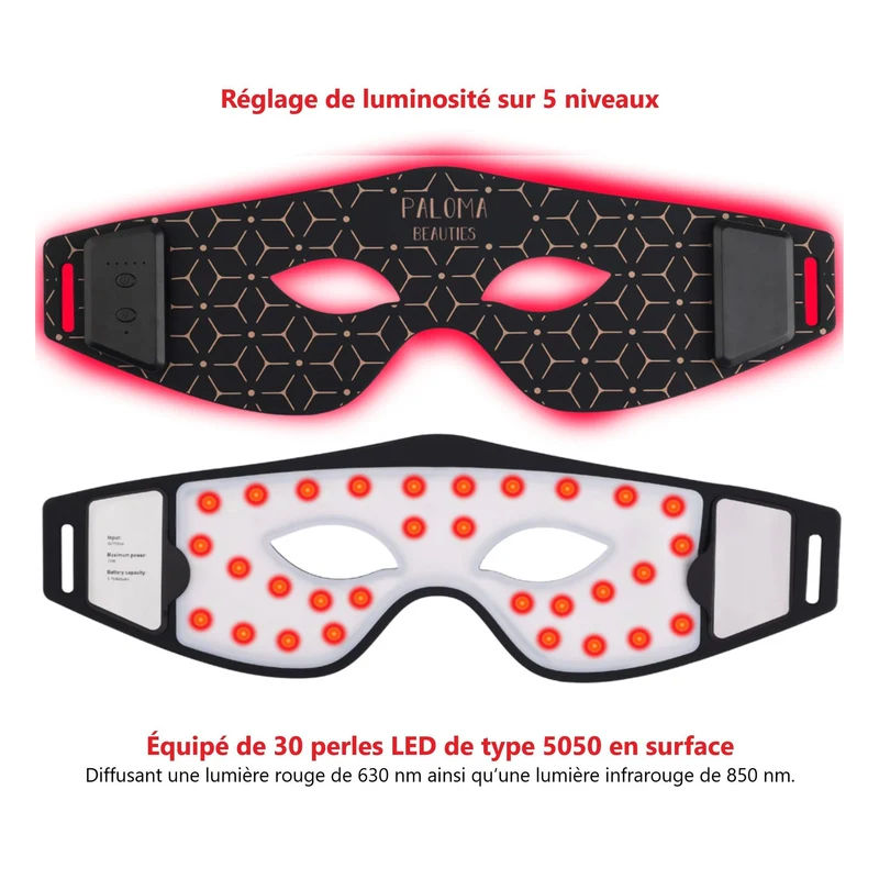Appareil anti rides luminothérapie rouge & infrarouge - noir