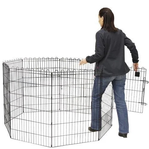 Parc à chiots - chiens en deux tailles - Grille Noire