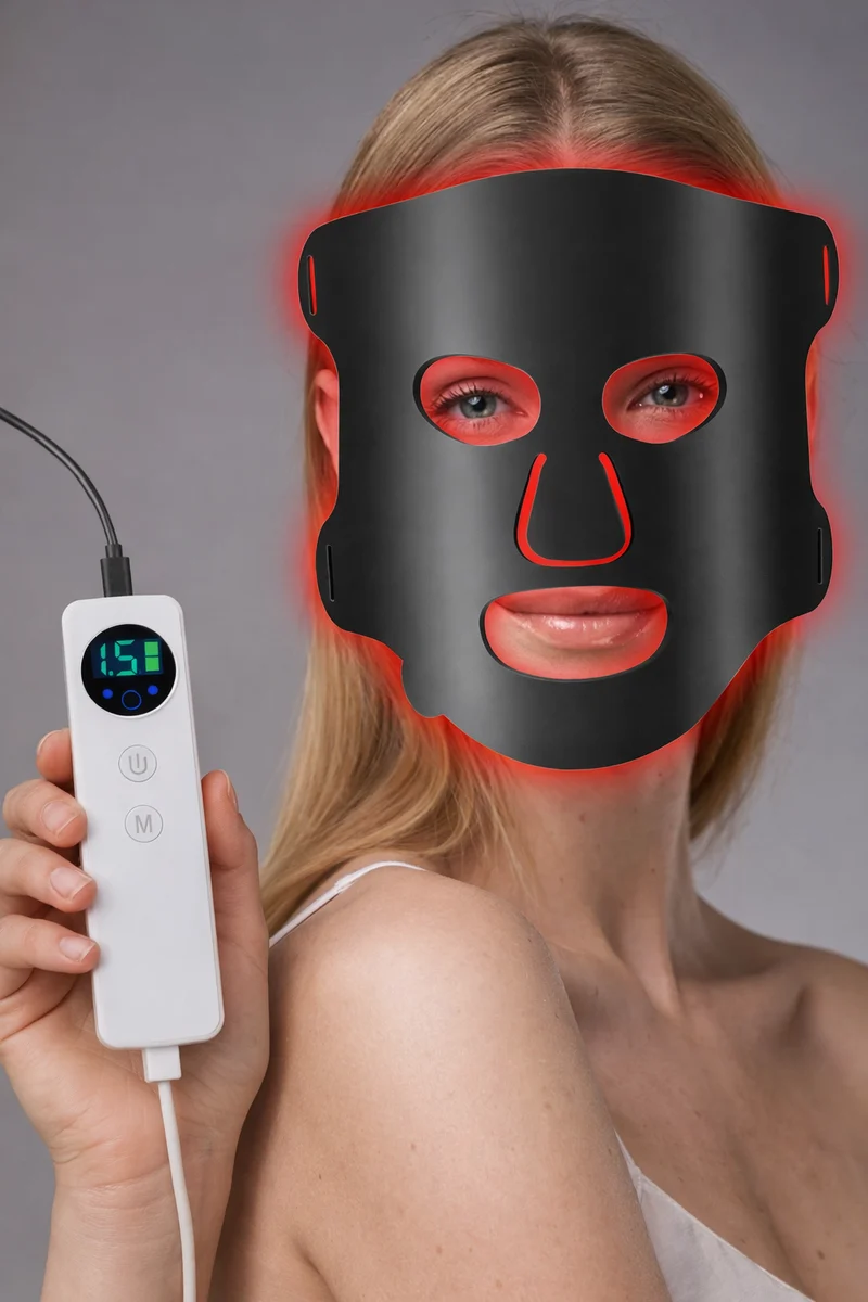 Masque LED visage 7 couleurs avec télécommande