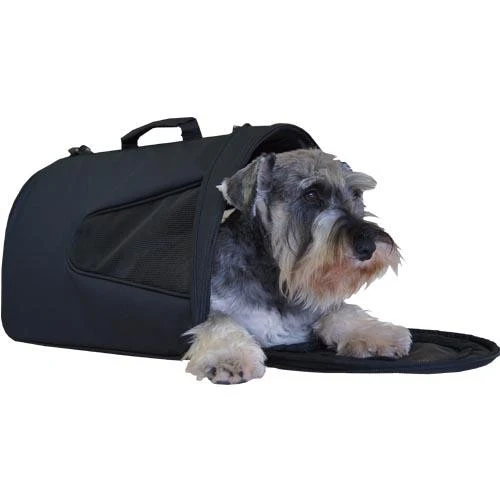 Sac de Transport Aéré et Confortable Noir pour Chien et Chat