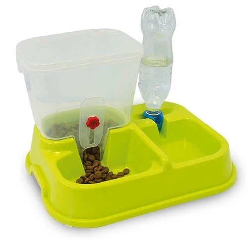 Double Distributeur : Nourriture Eau Pour Chats Et Chiens