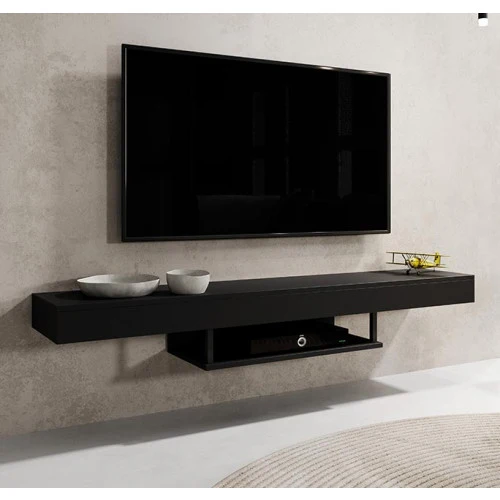 Meuble TV noir - 150 X 22 cm - Anabel