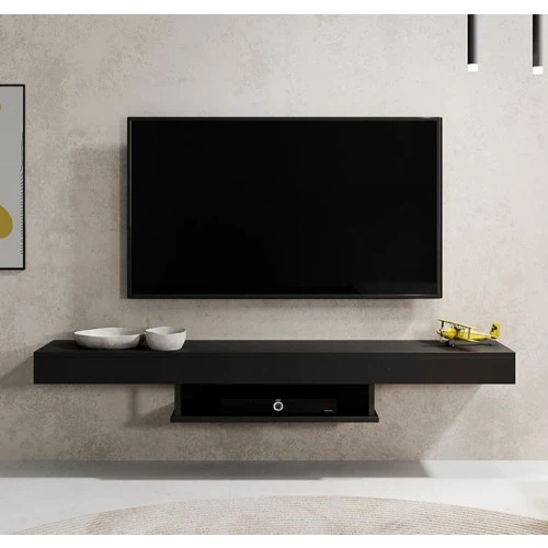 Meuble TV noir - 150 X 22 cm - Anabel