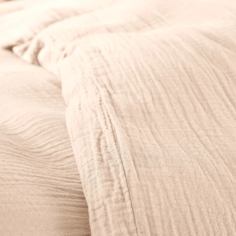 Pack 3 Pièces Housse de couette Gaze de Coton 140 x 200 cm - Naturel