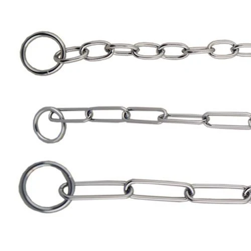 Colliers à chaîne en acier chromé pour chiens à poils longs