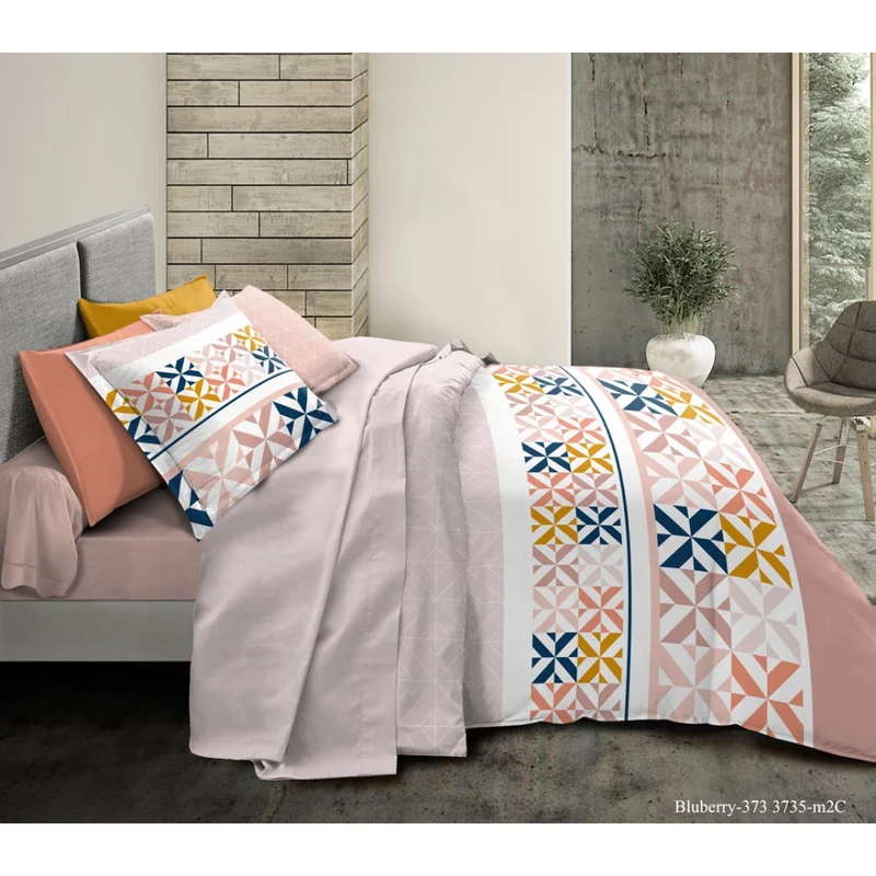 Pack Complet Housse de couette Imprimé 240 x 220 cm - Drap housse 140 x 190 cm 9 modèles au choix