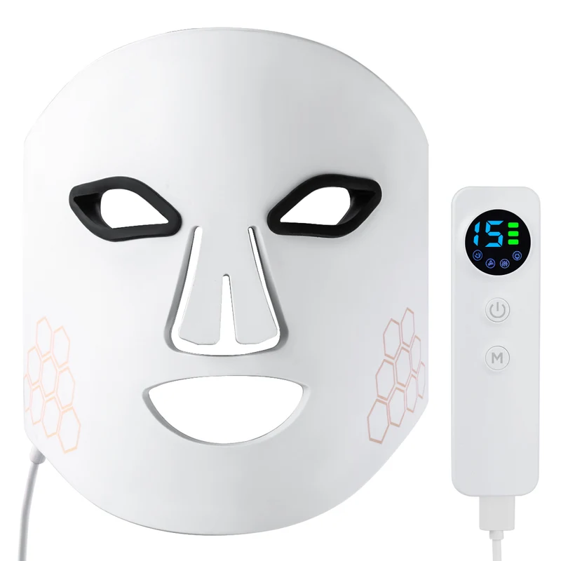 Masque LED visage 4 couleurs avec télécommande