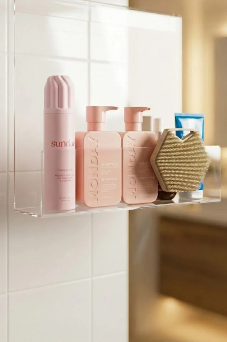 Clear Acrylic Shower Shelf