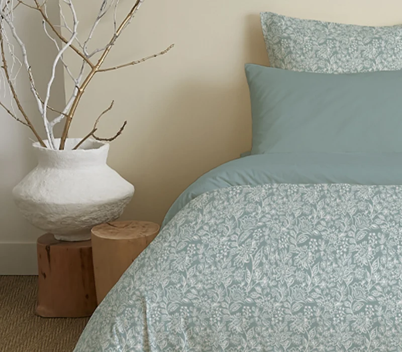 Pack 6 pièces Housse de couette Imprimé 240 x 260 cm - Drap housse 180 x 200 cm - 100% Coton 57 Fils