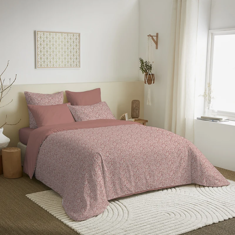 Pack 6 pièces Housse de couette Imprimé 240 x 260 cm - Drap housse 180 x 200 cm - 100% Coton 57 Fils