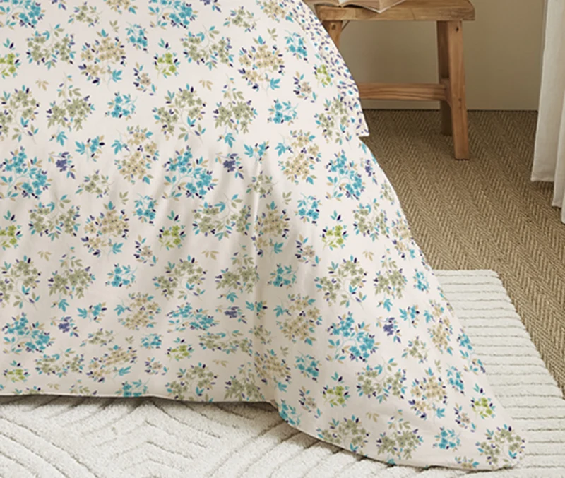 Pack 6 pièces Housse de couette Imprimé 220 x 240 cm - Drap housse 160 x 200 cm - 100% Coton 57 Fils