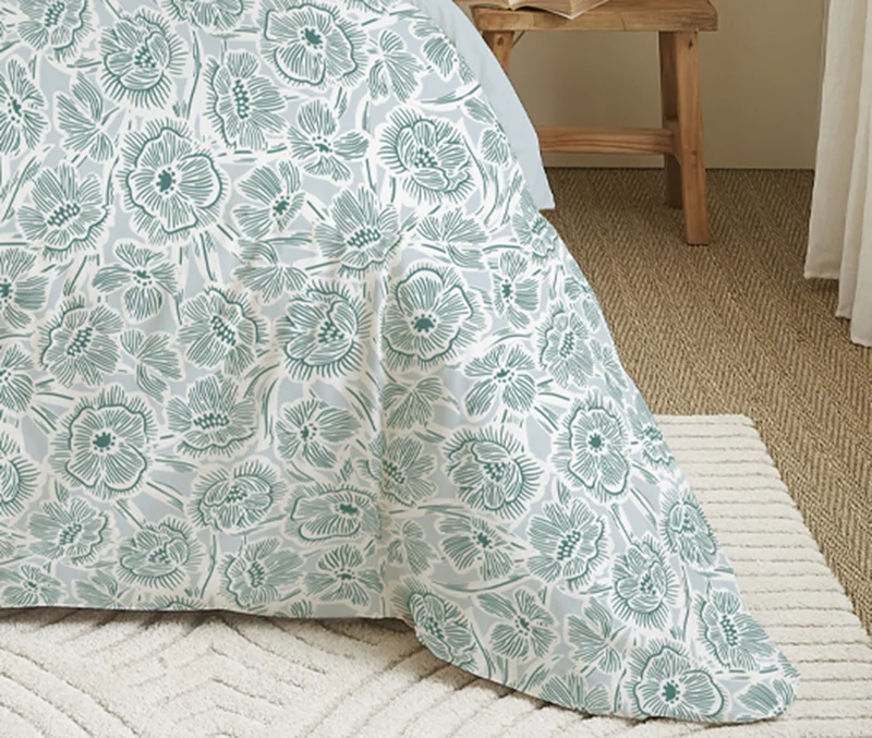 Pack 6 pièces Housse de couette Imprimé 220 x 240 cm - Drap housse 140 x 190 cm - 100% Coton 57 Fils
