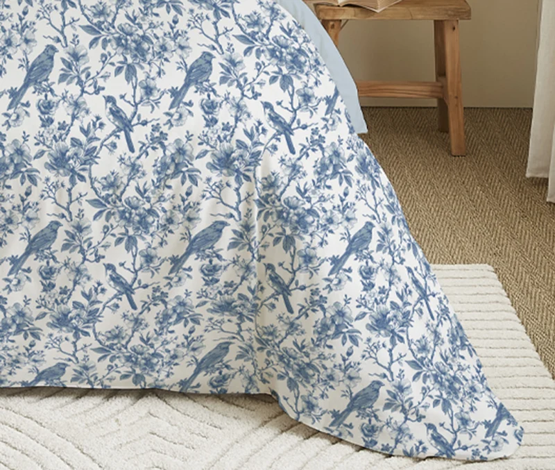 Pack 6 pièces Housse de couette Imprimé 220 x 240 cm - Drap housse 140 x 190 cm - 100% Coton 57 Fils