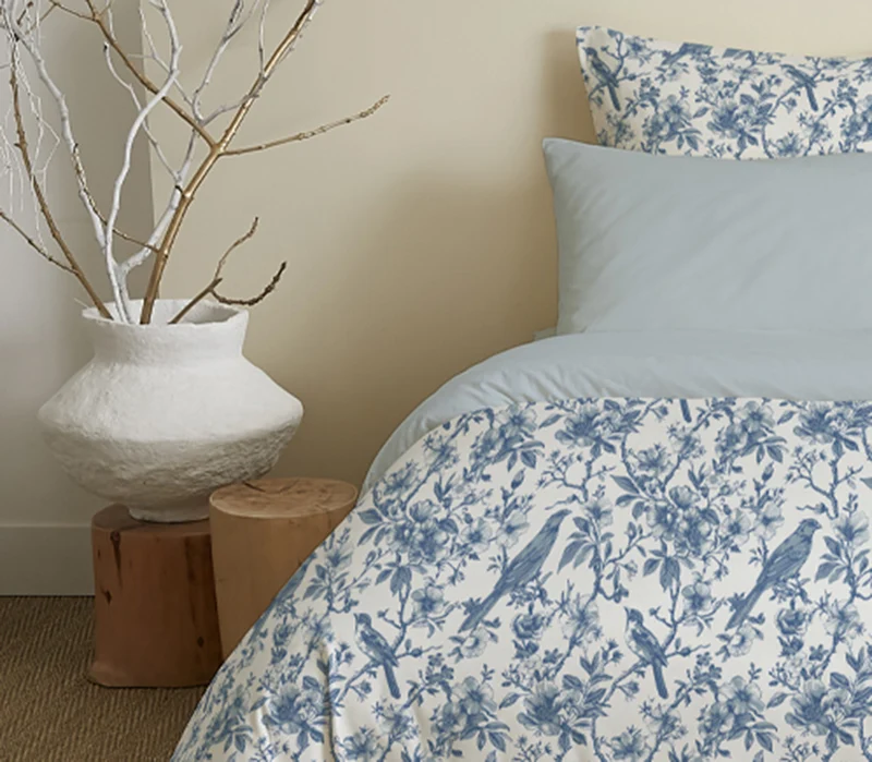 Pack 6 pièces Housse de couette Imprimé 220 x 240 cm - Drap housse 140 x 190 cm - 100% Coton 57 Fils