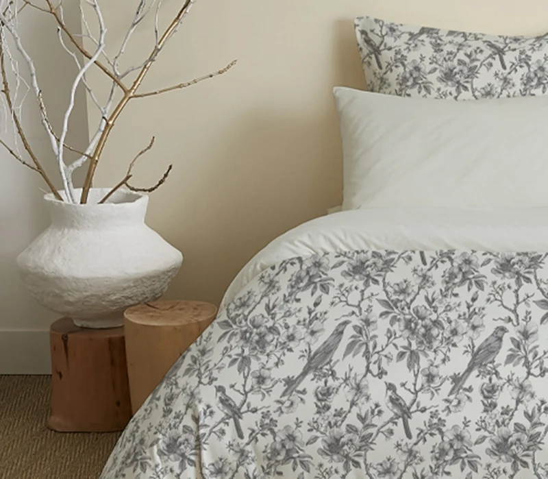Pack 6 pièces Housse de couette Imprimé 220 x 240 cm - Drap housse 140 x 190 cm - 100% Coton 57 Fils