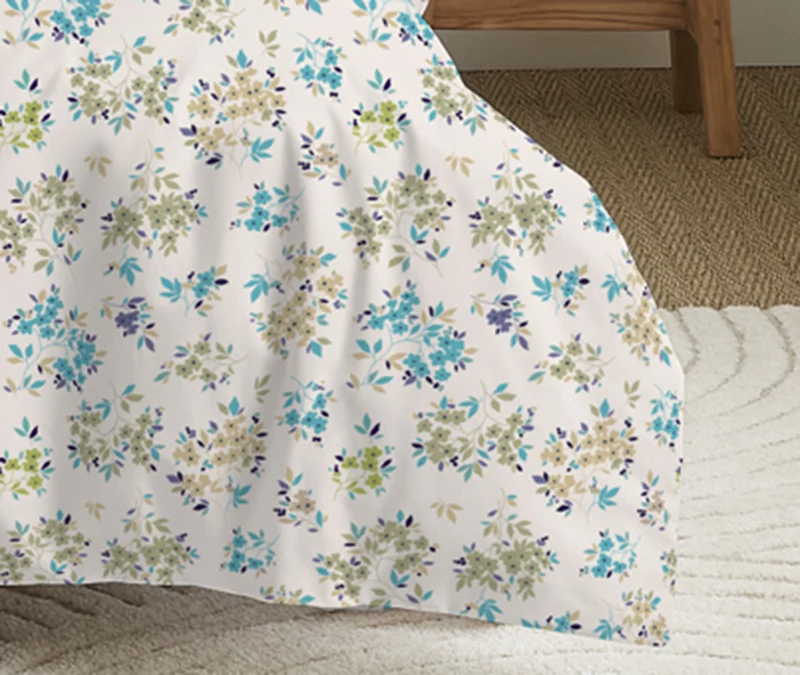 Pack 4 Pièces Housse de couette Imprimé 140 x 200 cm - Drap housse 90 x 190 cm - 100% Coton 57 Fils
