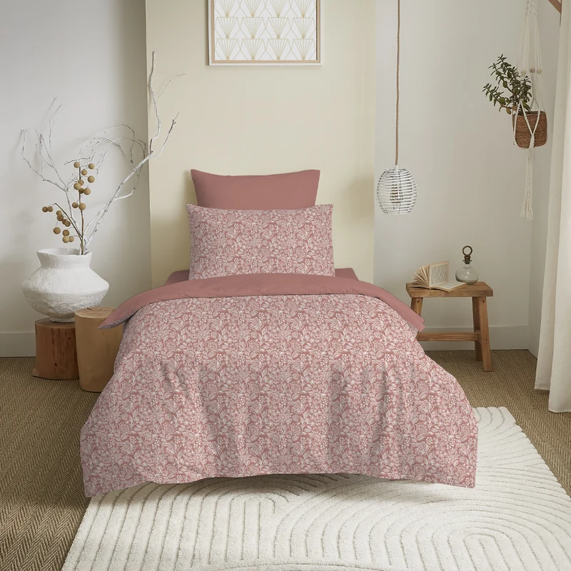 Pack 4 Pièces Housse de couette Imprimé 140 x 200 cm - Drap housse 90 x 190 cm - 100% Coton 57 Fils
