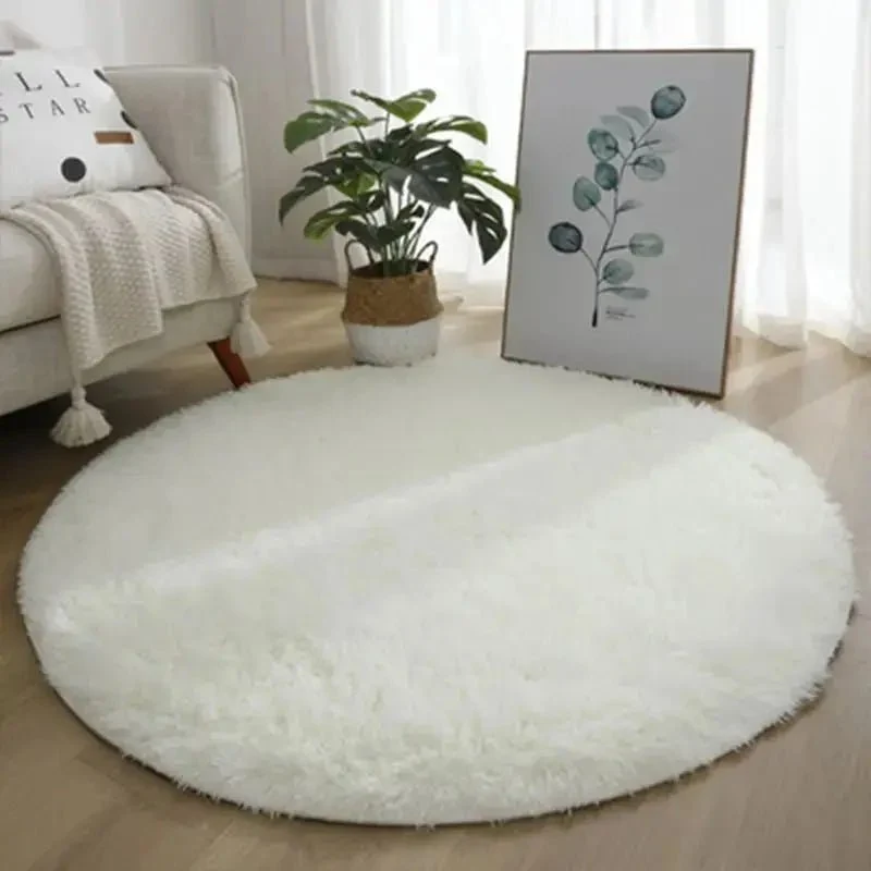 Tapis rond blanc