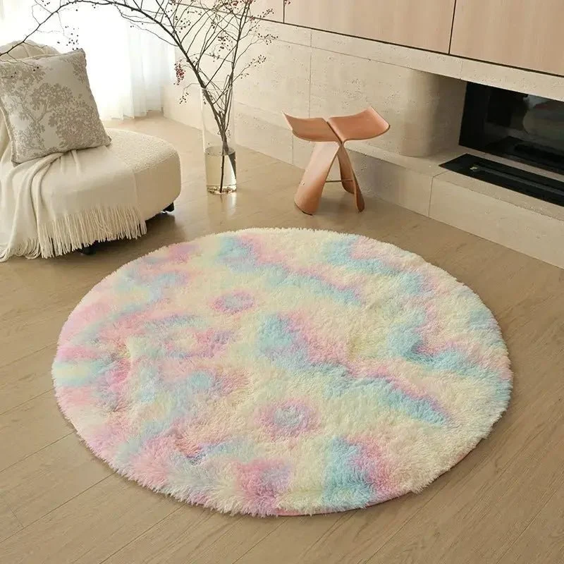 Tapis rond blanc