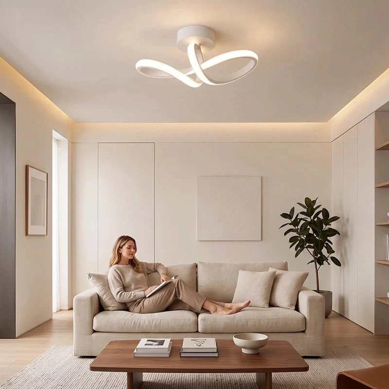 Plafonnier design noir LED