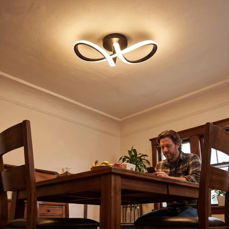 Plafonnier design noir LED