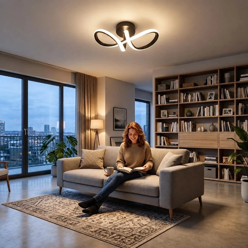 Plafonnier design noir LED