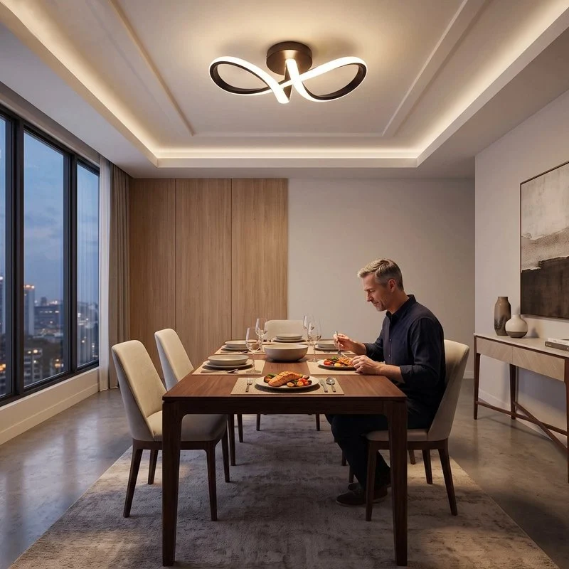 Plafonnier design noir LED