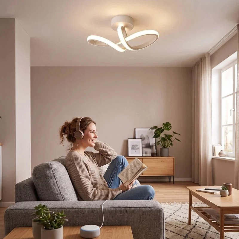 Plafonnier design noir LED