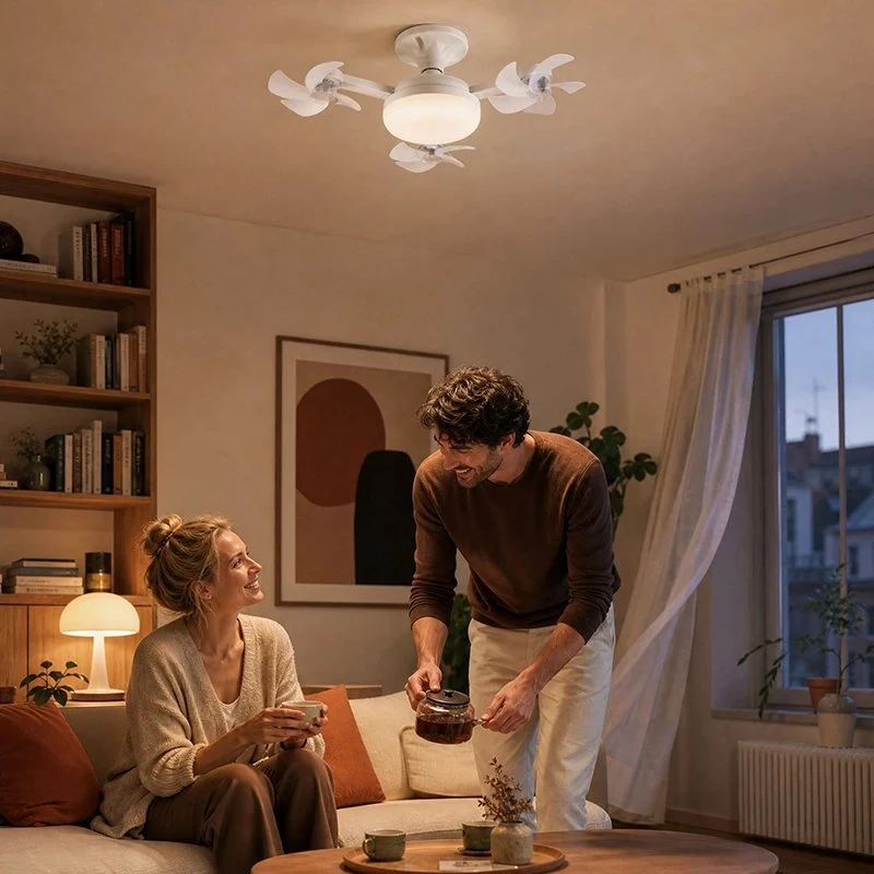 Ventilateur de plafond silencieux LED avec télécommande