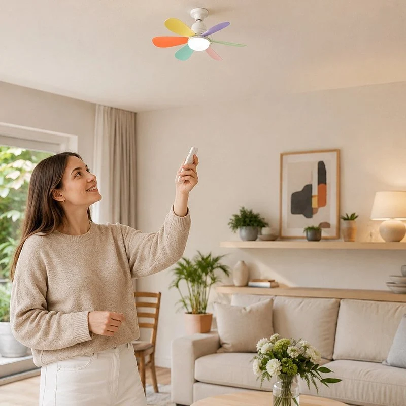 Ventilateur plafond avec lumière et télécommande
