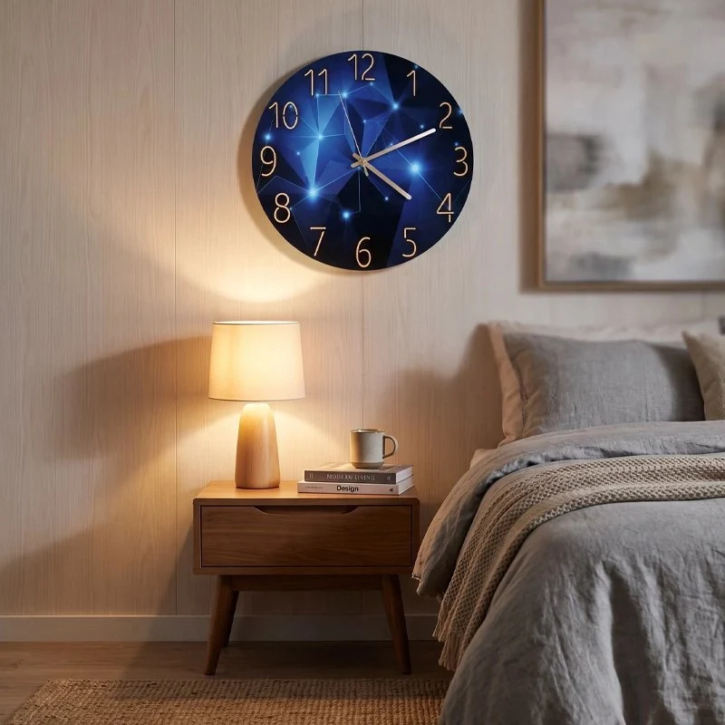 Horloge murale fond Bleu et étoile