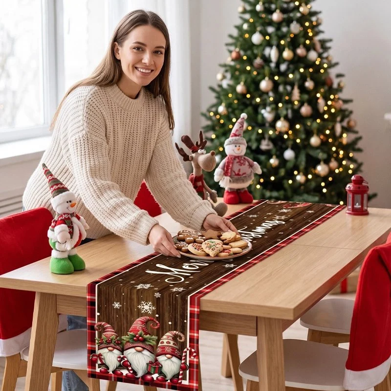 Chemin de table festif pour déco de Noël