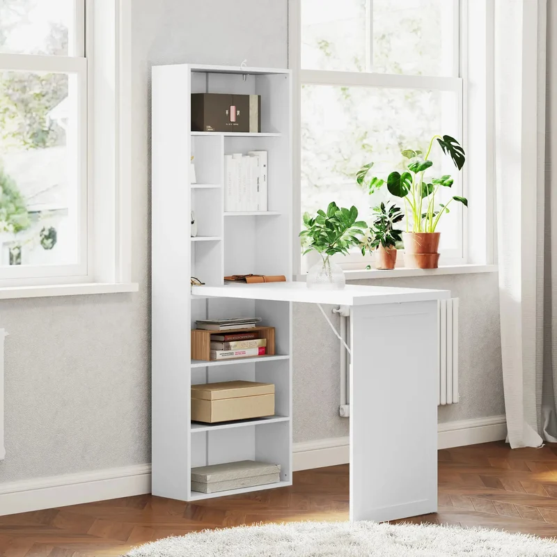 Bureau d'ordinateur mural pliable 3-en-1