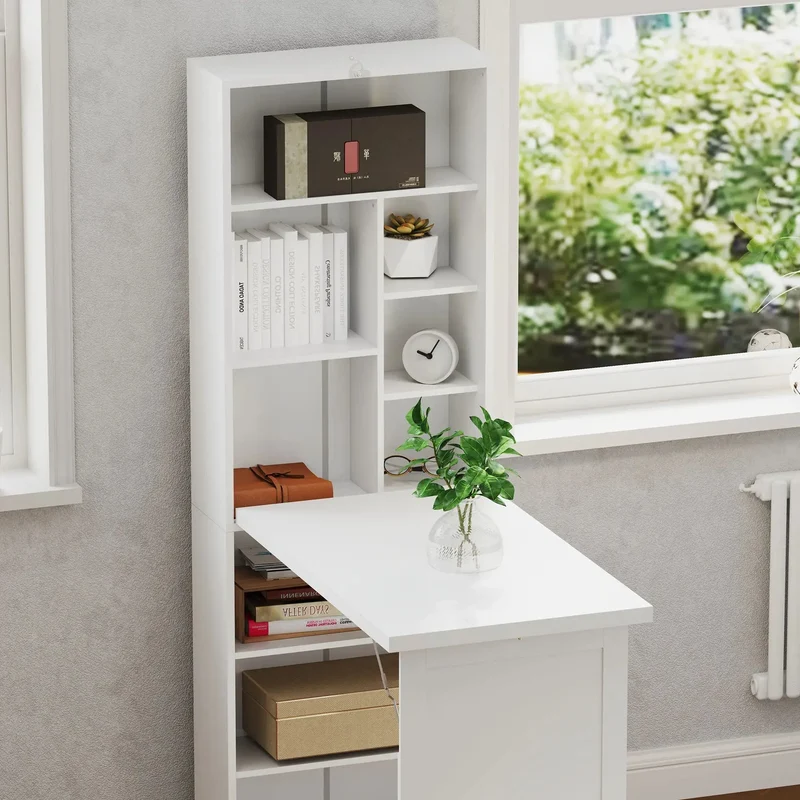 Bureau d'ordinateur mural pliable 3-en-1