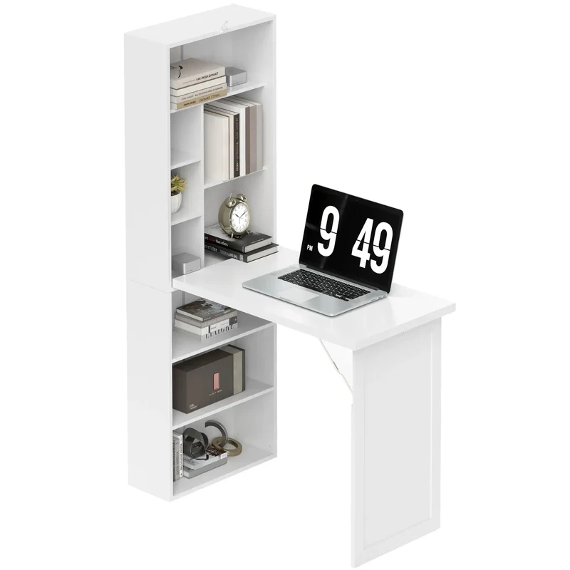 Bureau d'ordinateur mural pliable 3-en-1