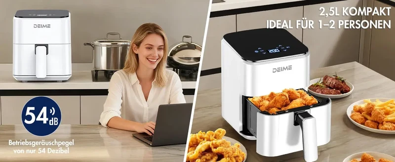 Friteuse sans Huile 2.5L, Mini Air Fryer