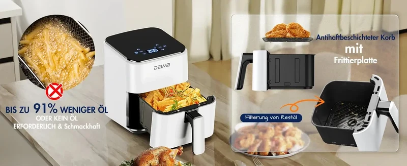 Friteuse sans Huile 2.5L, Mini Air Fryer