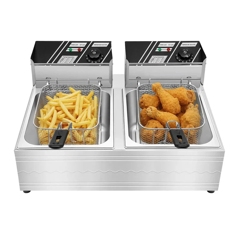 Friteuse électrique double cuve 5KW 12L,