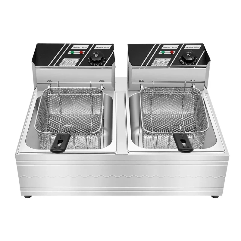 Friteuse électrique double cuve 5KW 12L,