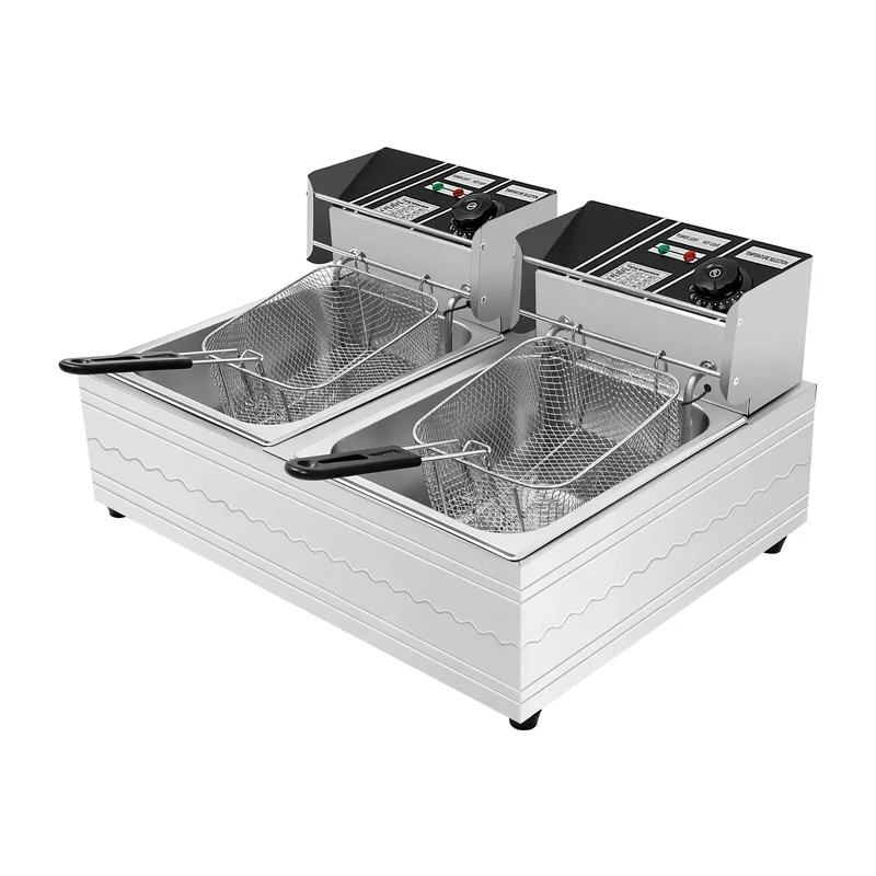 Friteuse électrique double cuve 5KW 12L,